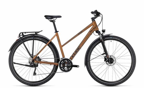 Cube Nature Pro Allroad gold´n´black 2023 28"; Trapez